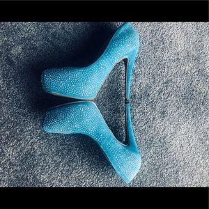 Turquoise High Heel Pumps